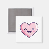 Aimant coeur rose et souriant Accessoires de cuisine > Ma (Recto/Verso)