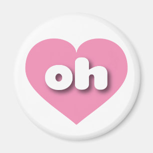 Aimant Coeur rose Ohio - J'aime oh