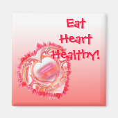 Aimant Coeur rose rouge taché Personnalisé (Devant)