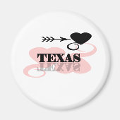 Aimant Coeur rose Texas (Devant)