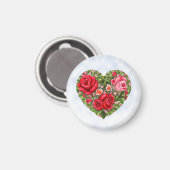 Aimant Coeur Rose vintage (Recto/Verso)