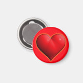 Aimant Coeur rouge 3-D brillant (Recto/Verso)
