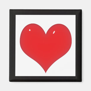 Aimant Coeur rouge brillant (Ajouter Votre Texte)