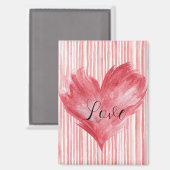 Aimant Cœur Rouge Flamme Amour (Recto/Verso)