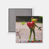 Aimant Coeur rouge grenouille (Recto/Verso)