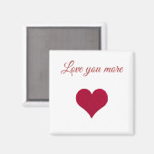 Aimant coeur rouge vous aimer plus d'aimant (Recto/Verso)