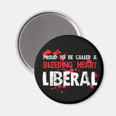 Aimant Coeur saignant Fière Libéral (Recto/Verso)