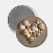 Aimant Coeur Saint Valentin fait avec des coquilles (Recto/Verso)