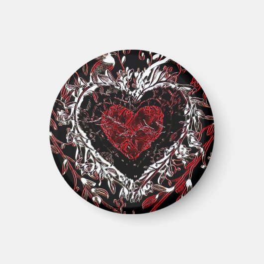 Aimant Coeur sauvage foncé (Devant)