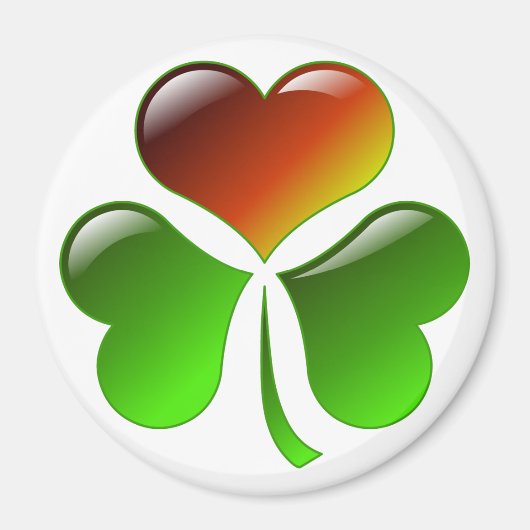 Aimant Coeur shamrock (Devant)