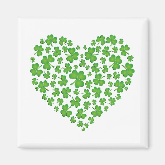 Aimant Coeur Shamrock vert (Devant)