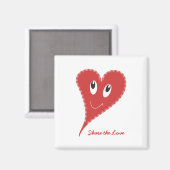 Aimant Cœur Sourire Saint-Valentin (Recto/Verso)