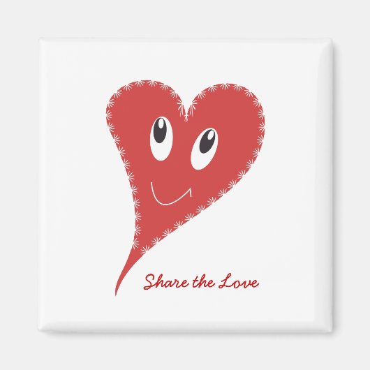 Aimant Cœur Sourire Saint-Valentin (Devant)