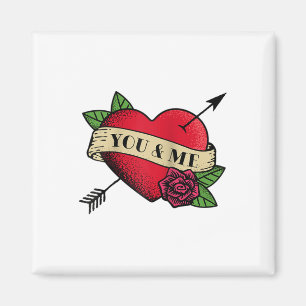 Aimant Coeur toi et moi Tattoo Raglan Baseball Tee_1