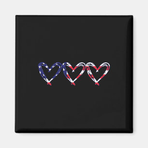 Aimant Coeur US Drapeau Américain Drôle 4 juillet Indépen