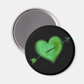 Aimant Coeur vert avec flèche (Recto/Verso)