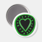 Aimant Coeur vert et noir -1- (Recto/Verso)