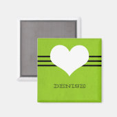 Aimant Coeur Vert Moderne (Recto/Verso)