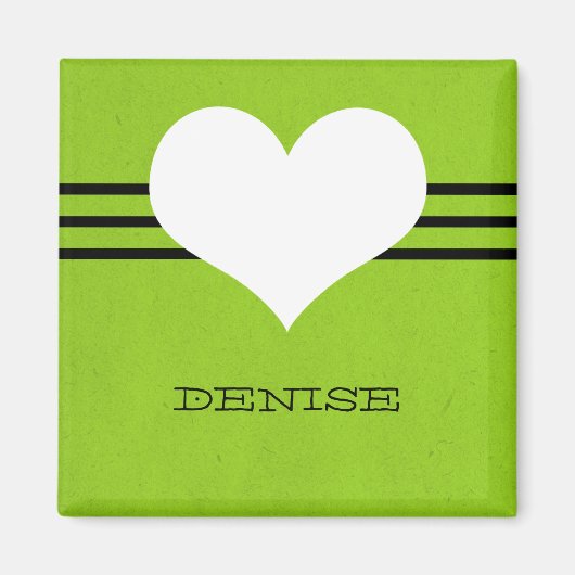 Aimant Coeur Vert Moderne (Devant)