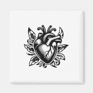 Aimant Coeur vintage Ancien de l'école Love Tattoo Style