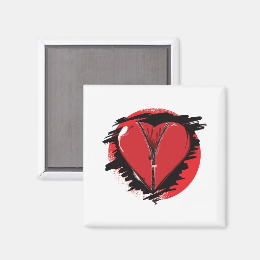 Aimant Coeur Zipper (Recto/Verso)