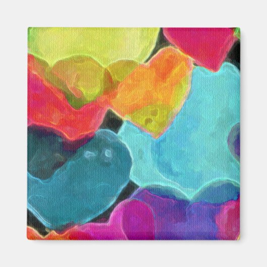 Aimant Coeurs arc-en-ciel (Devant)