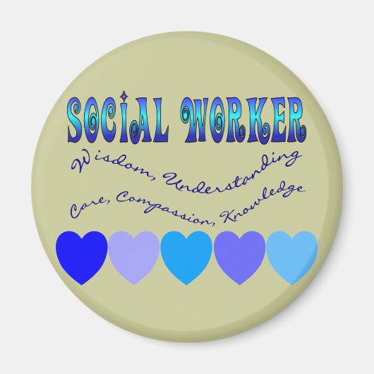 Aimant COEURS BLEU DU TRAVAILLEUR Social (Devant)