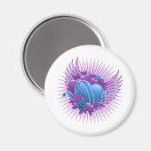 Aimant Coeurs bleus Roses et ailes (Recto/Verso)