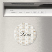 Aimant Coeurs Boho Beige Blanc Crème (In Situ (Lave-vaisselle))