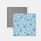 Aimant Coeurs bouclés bleus (Recto/Verso)