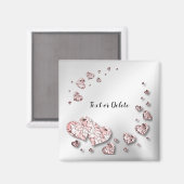 Aimant Cœurs brillants pêche rose Géométrique Élégant (Recto/Verso)