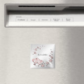 Aimant Cœurs brillants pêche rose Géométrique Élégant (In Situ (Lave-vaisselle))