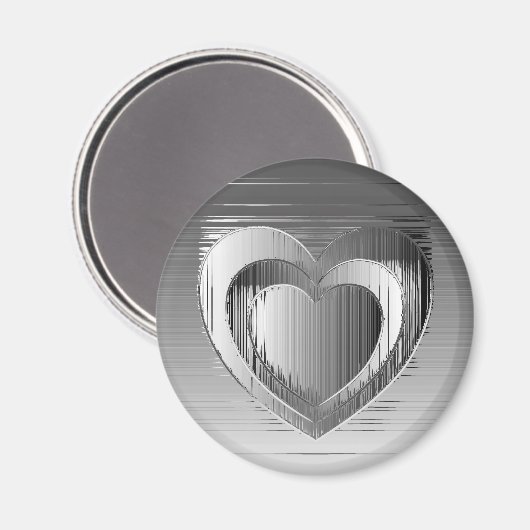 Aimant Coeurs chromés polis (Recto/Verso)