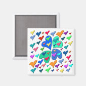 Aimant Coeurs colorés (Recto/Verso)