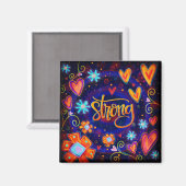 Aimant Coeurs colorés forts Whimsical tendance Inspirant (Recto/Verso)