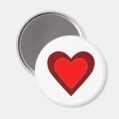 Aimant Cœurs Concentriques Rouge Saint-Valentin 4Lorraine (Recto/Verso)