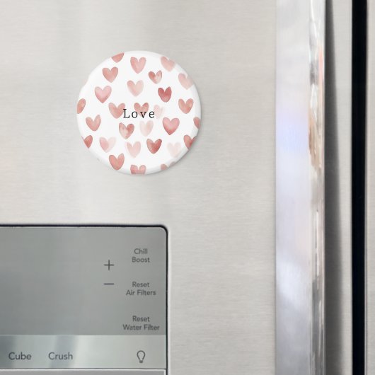 Aimant Cœurs d'amour blancs roses (In situ (réfrigérateur))