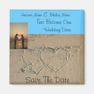 Aimant Coeurs dans le sable photo romantique enregistrer 