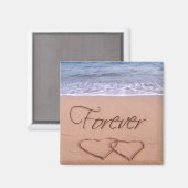 Aimant Coeurs dans le sable pour toujours (Recto/Verso)
