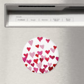 Aimant Coeurs d'aquarelle de la Saint-Valentin - rose (In Situ (Lave-vaisselle))