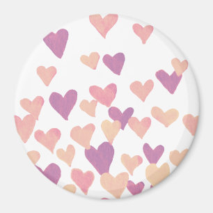 Aimant Coeurs d'aquarelle de la Saint-Valentin - rose pas