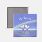 Aimant Coeurs d'argent du 25e anniversaire (Recto/Verso)