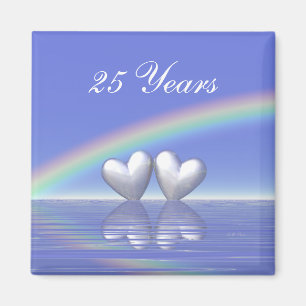 Aimant Coeurs d'argent du 25e anniversaire