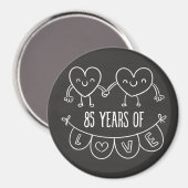 Aimant Coeurs de calèche-cadeaux du 85e anniversaire (Recto/Verso)