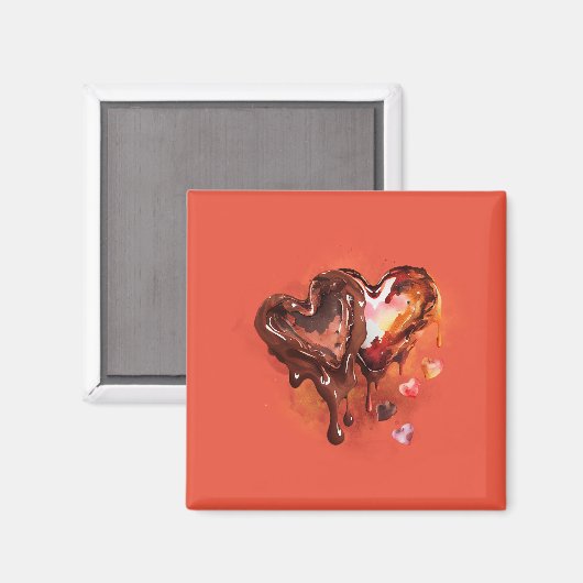 Aimant Coeurs de chocolat (Recto/Verso)