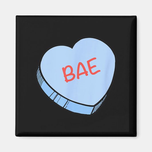 Aimant Cœurs de conversation de la Saint-Valentin «bae» (Devant)