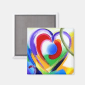 Aimant Coeurs de couleur numérique (Recto/Verso)