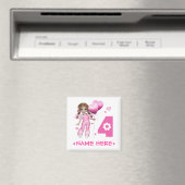 Aimant Coeurs de filles 4e anniversaire (In Situ (Lave-vaisselle))
