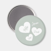 Aimant Coeurs de la mère Soft Green (Recto/Verso)