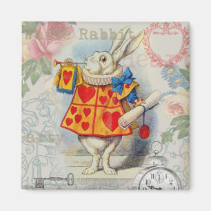 Aimant Cœurs de Lapin Blanc Alice Classique